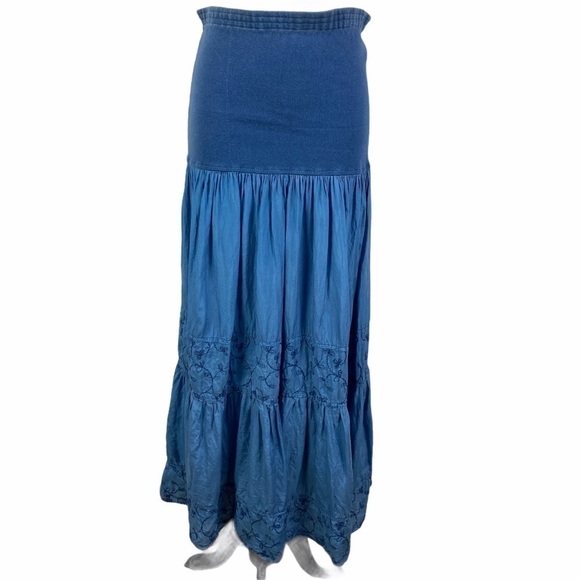Compagnie BX Vintage 3-Piece Boho Maxi Skirt Set Women's Large/Medium Blue - Picture 7 of 15